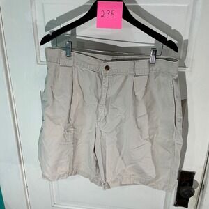 Vintage Bugle Boy Company Pleated‎ Chino Shorts Khaki Casual Classic Fit 36W Y2K